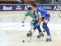 Nuno Paiva defiende a Gonçalo Alves en el partido de cuartos de la Champions entre el Liceo y el Porto