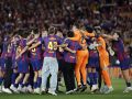 El Barça celebra el título de liga en el Camp Nou