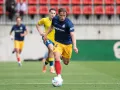 Theo Le Normand conduce el balón en el Andorra-Las Palmas