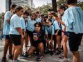 María Pérez se hace un selfie con los niños que acudieron a su materclass en los Jardines de Méndez Núñez
