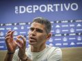 Antonio Hidalgo, en un momento de la entrevista en la sala de prensa del estadio de Riazor