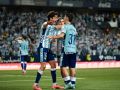 Celebración de los jugadores del Málaga