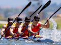 El K4 de Carlos Arévalo durante la competición
