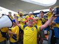 Aficionados de Suecia celebran el triunfo ante Túnez