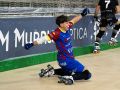 Pablo del Río celebra un gol con el Alcoi en la Copa del Rey de la temporada pasada