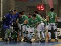 Los jugadores del Liceo sobre la pista del Palacio en el segundo partido de la final del playoff de OK Liga ante el Igualada