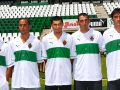 Sidicley, en el centro, el día de su presentación con el Elche junto a, de izquierda a derecha, Moha, Guillermo, Ramón y Noguerol