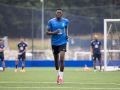 Malick en un entrenamiento de pretemporada en Abegondo