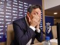 El director deportivo del Club Atlético Osasuna durante la última década, Braulio Vázquez, ofrece una rueda de prensa tras anunciar su salida del equipo para ser el nuevo nuevo director deportivo del Valencia.