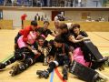 Los jugadores del Escola Lubiáns, con el trofeo de campeones de la Copa Galicia