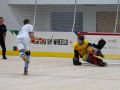 César Carballeira lanza un penalti durante el España-Chile