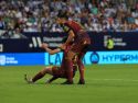 Eddahchouri y Mulattieri, durante una jugada del Málaga-Deportivo