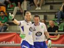 César Carballeira y Dava Torres celebran un gol contra el Cerdanyola
