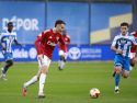 Fito Rodríguez, central del Bergantiños con pasado en el Fabril, durante el partido de la primera vuelta entre estos dos conjuntos