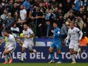 Los futbolistas del Ceuta celebran su gol en el 2-1 de la primera vuelta en Riazor contra el Dépor
