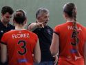 Un tiempo muerto del Oleiros durante el partido contra el Ciudad de A Coruña