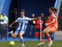 Lía en el encuentro entre Deportivo y Barcelona