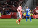 Dani Barcia, durante el empate en El Molinón (1-1), en la última salida del Dépor