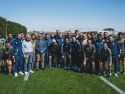 Los entrenadores del curso 'UEFA PRO' de la Federación Italiana posan junto a José Alberto, técnico del Racing de Santander