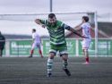 Josiño, jugador del Paiosaco desde el año 2015, celebra un gol en Liga ante el Miño
