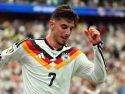 Kai Havertz celebra uno de sus dos tantos anotados en la goleada ante Curazao