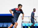Jota, durante un entrenamiento con el Atlètic Escaldes