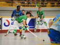 Arnau Xaus, autor del 0-2, durante el partido entre Caldes y Liceo en pista catalana