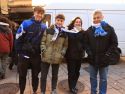 Aficionados del Dépor en León antes del partido contra la Cultural