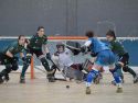 Las jugadoras del Marineda defienden su portería en el partido contra el Alcalá