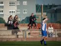 El Sporting Coruñés, durante un partido de Liga en la Ciudad Deportiva de A Torre