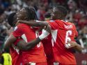 Suiza celebra un gol contra Argelia en los dieciseisavos del Mundial