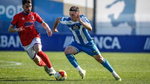 Nájera durante el partido ante el Numancia