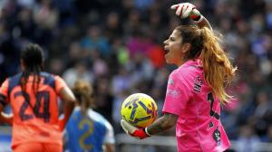 Inês Pereira en el encuentro entre Deportivo y Barcelona