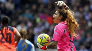 Inês Pereira en el encuentro entre Deportivo y Barcelona