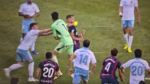 Momento de la agresión de Andrada a Pulido