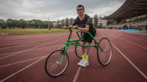 Pedro Vázquez, en su 'frame runner' con el que intentará llegar a los Juegos Paralímpicos de Los Ángeles 2028