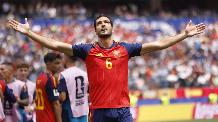 Mikel Merino celebra el gol que clasifica a España para lñas semifinales del Mundial