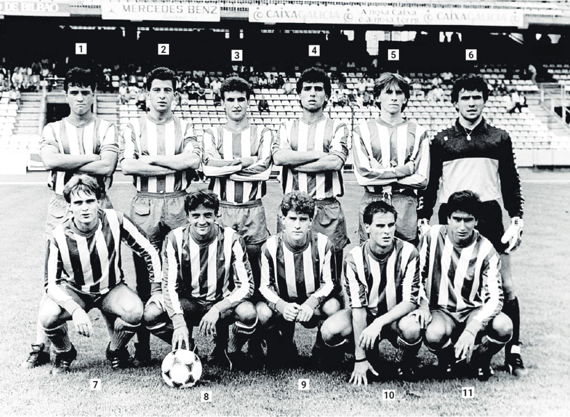 Once inicial del Fabril antes del partido de la Copa del Rey 1986-87 ante el Endesa As Pontes en Riazor, el 17 de septiembre de 1986