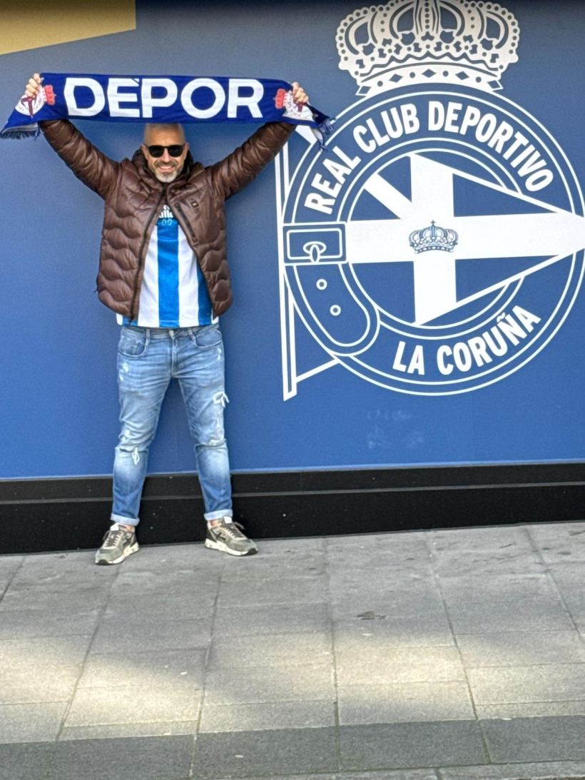 Marcos Méndez, en el estadio de Riazor