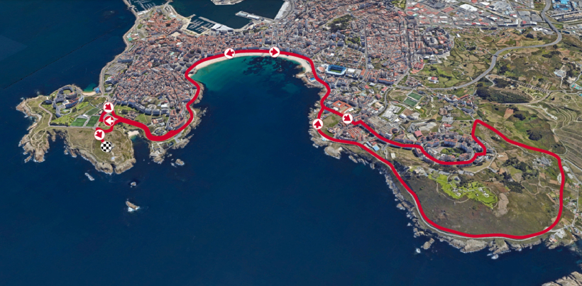 Recorrido de la contrarreloj que abrirá la edición 2026 de O Gran Camiño por las calles de A Coruña