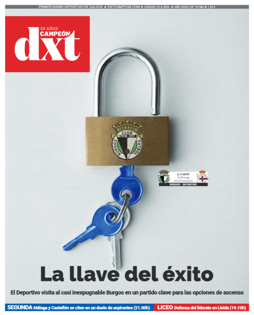 Portada de la edición de hoy en papel de DXT Campeón