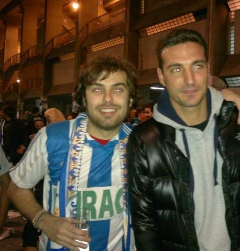 Borja, junto a Lionel Scaloni