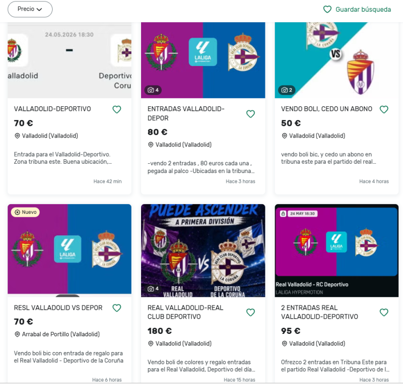 Reventa entradas Valladolid-Dépor