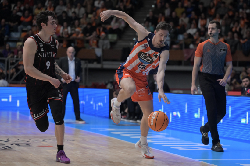 Aleix Font, en el Básquet Coruña-Bilbao Basket de la temporada 2024-25