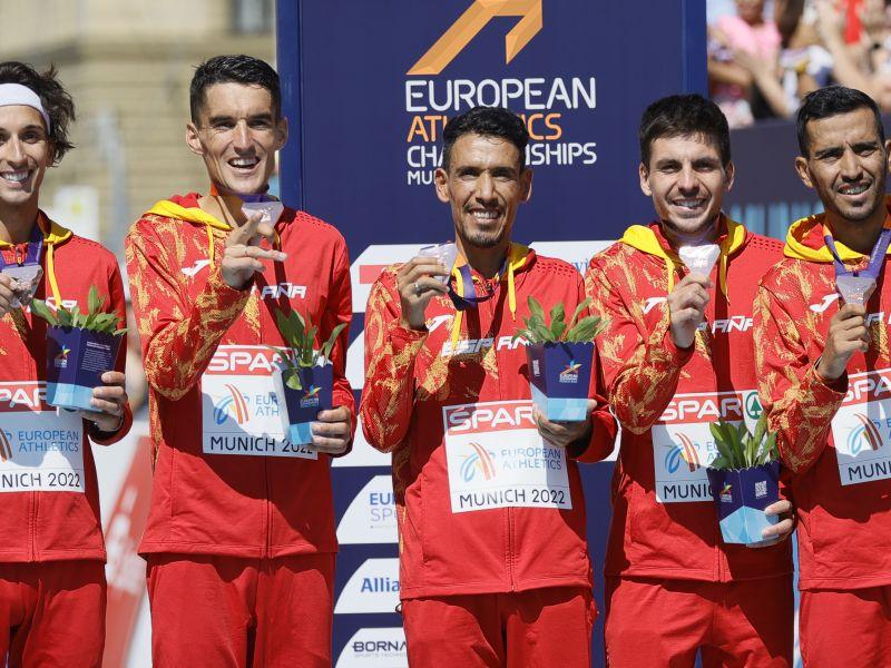 Equipo de maraton de Espau00f1a, bronce en Munich