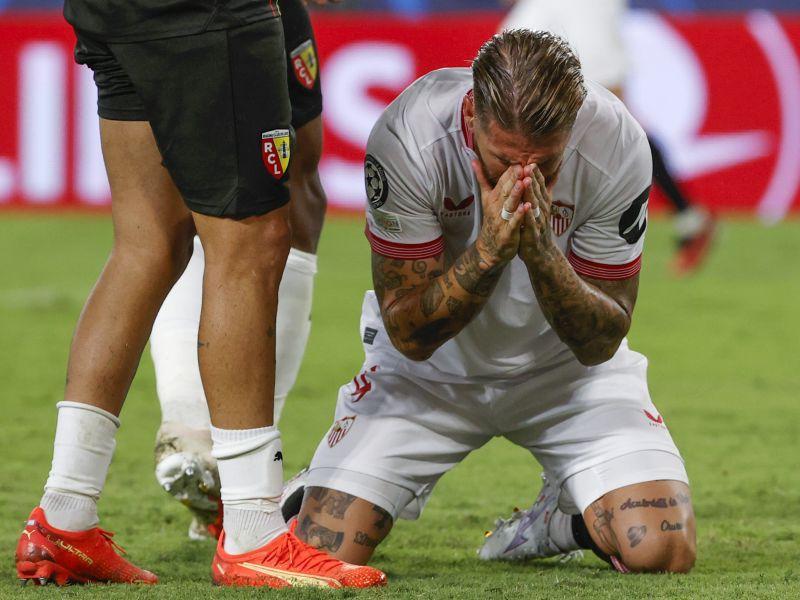 Sergio Ramos, durante el partido de Champions frente al Lens @EFE