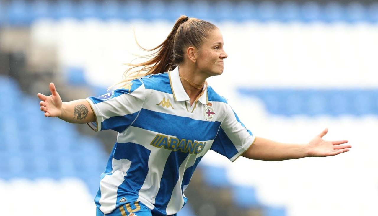 Millene celebra su gol ante el Atlético de Madrid