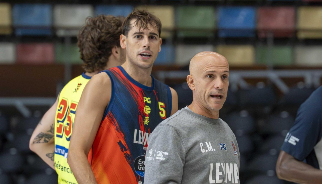 Guillem Jou y Carles Marco, durante el primer entrenamiento de la pretemporada