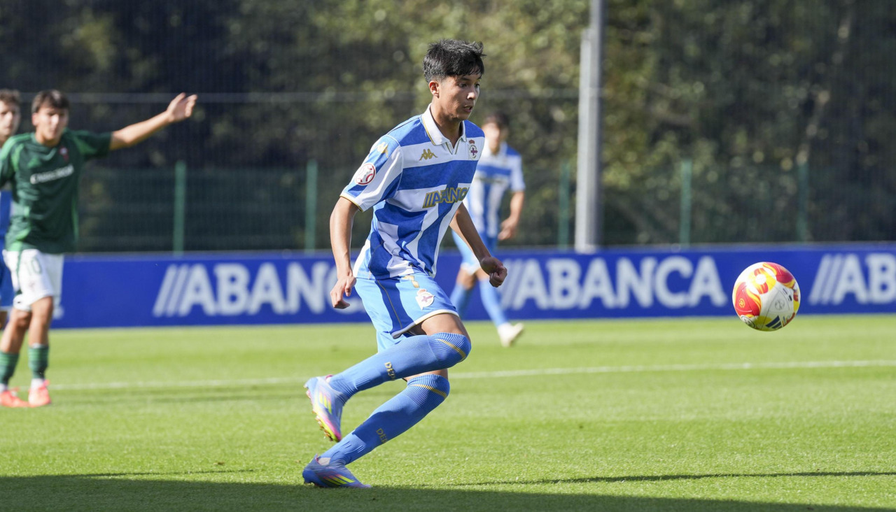 Nico Balbas en el encuentro ante el Racing de Ferrol