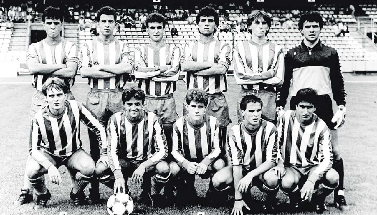 Once inicial del Fabril antes del partido de la Copa del Rey 1986-87 ante el Endesa As Pontes en Riazor, el 17 de septiembre de 1986